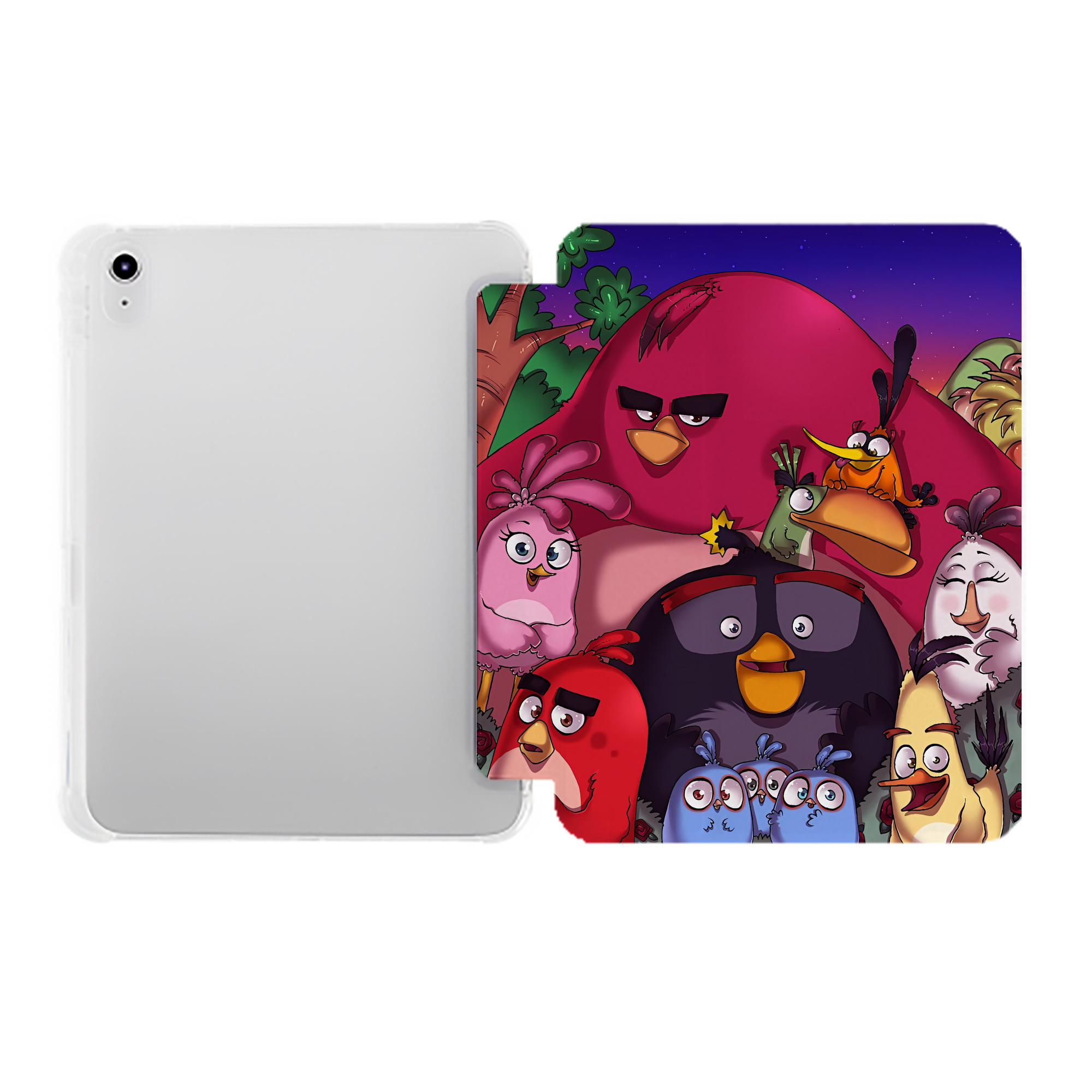 （画像用） Angry Birds アングリーバード IPad ケース ペン収納付き 三つ折りスタンド PUレザー×シリコン 対応機種9.5/10.5/10.9インチ